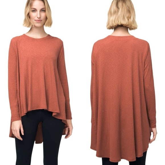 Lululemon Dare To Drape Long Sleeve Ribbed Top In Rustic Clay Women's Size M - Picture 1 of 6